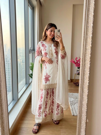 DESIGNER GEORGETTE PLAZZO SUIT SET