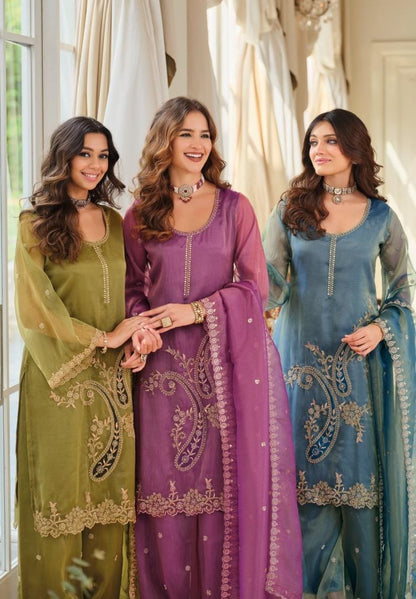 SHIMMER KURTA SET WITH BEADS WORK