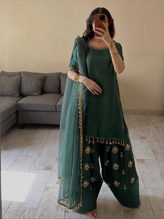 SILK FARSHI SALWAR SUIT SET