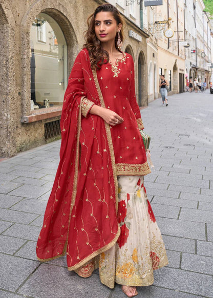 CHINON SILK SHARARA KURTA SET