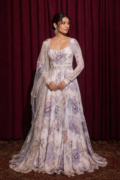 MAHIMA MAHAJAN CHAND HAND EMBROIDERED ANARKALI WITH DUPATTA