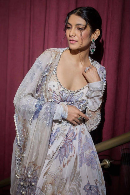 MAHIMA MAHAJAN CHAND HAND EMBROIDERED ANARKALI WITH DUPATTA