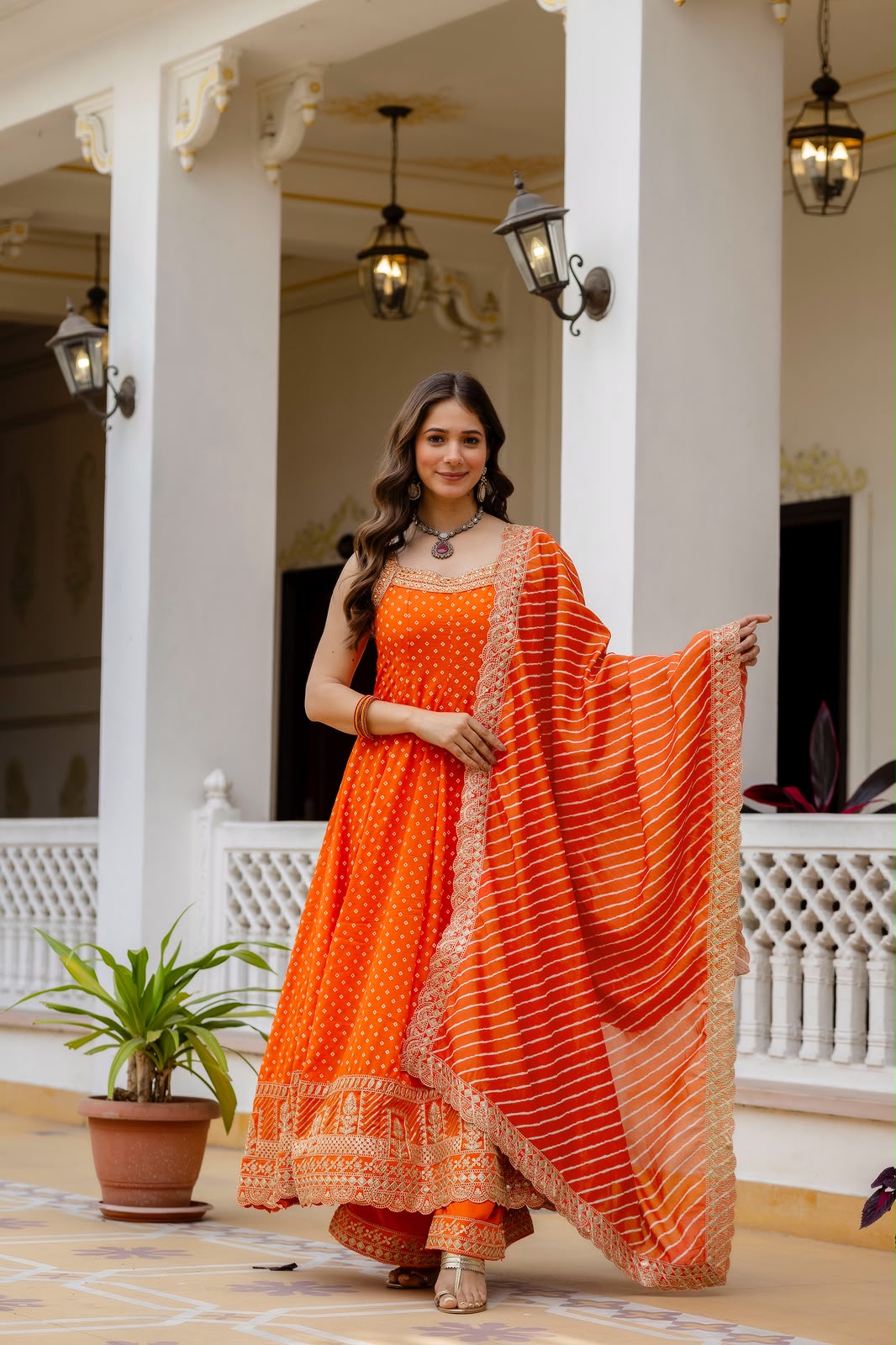 BANDHANI VICHITRA SILK ANARKALI GOWN