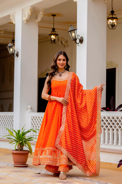 BANDHANI VICHITRA SILK ANARKALI GOWN