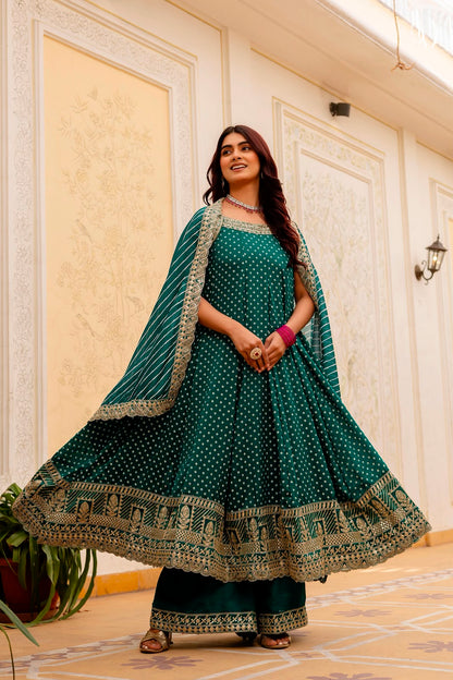 BANDHANI VICHITRA SILK ANARKALI GOWN
