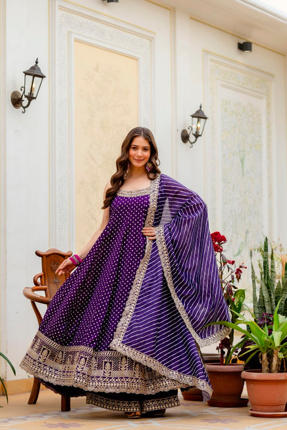 BANDHANI VICHITRA SILK ANARKALI GOWN