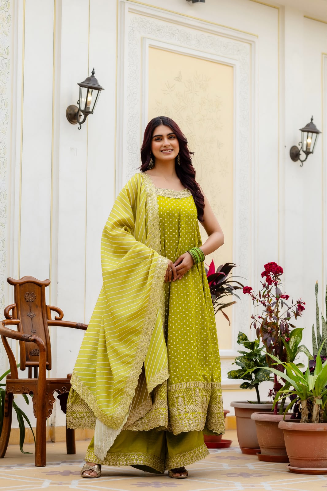 BANDHANI VICHITRA SILK ANARKALI GOWN