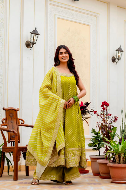 BANDHANI VICHITRA SILK ANARKALI GOWN