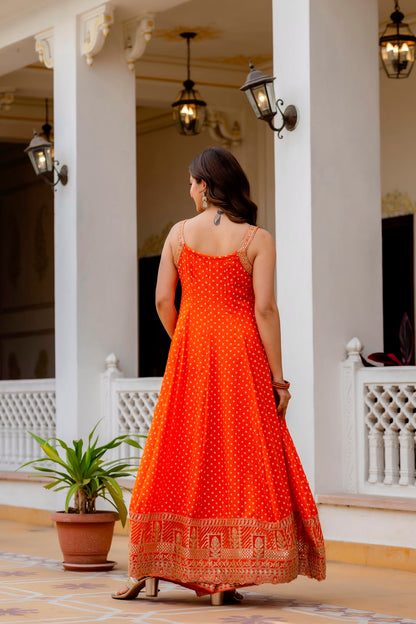 BANDHANI VICHITRA SILK ANARKALI GOWN