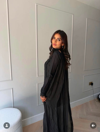 SILK-BLEND TUNIC AND PALAZZO SET SHEER DUPATTA