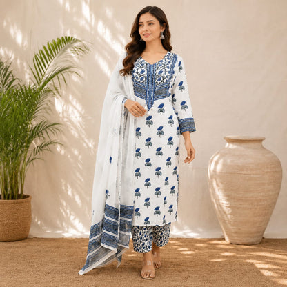 BEAUTIFUL HAND BLOCK PRINT PREMIUM COTTON 3 PIEACE SET