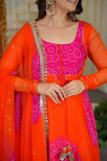FAUX GEORGETTE ANARKALI GOWN WITH DIGITAL PRINT WORK