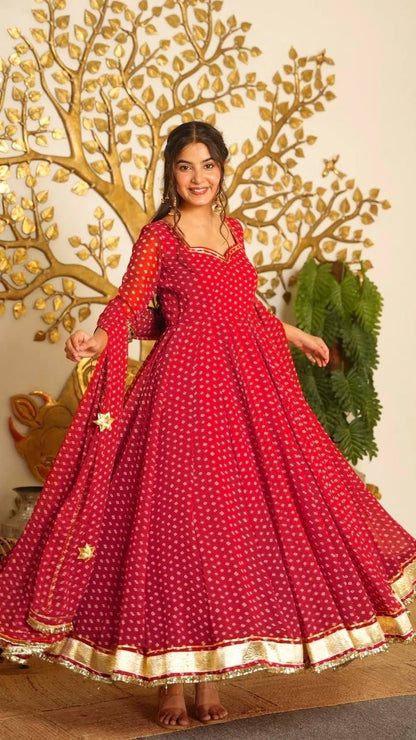 DESIGNER FAUX GEORGETTE ANARKALI GOWN SET