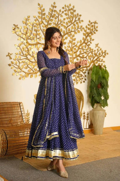 DESIGNER FAUX GEORGETTE ANARKALI GOWN SET