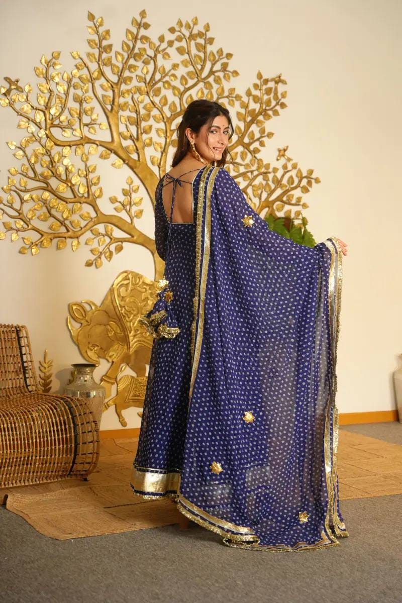 DESIGNER FAUX GEORGETTE ANARKALI GOWN SET