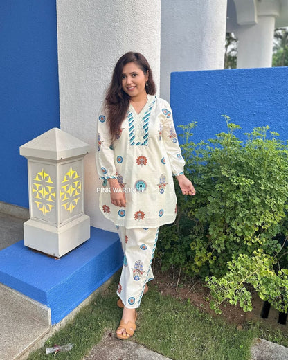 OFF-WHITE HAMSA EVIL EYE PRINT COTTON CO-ORD SET