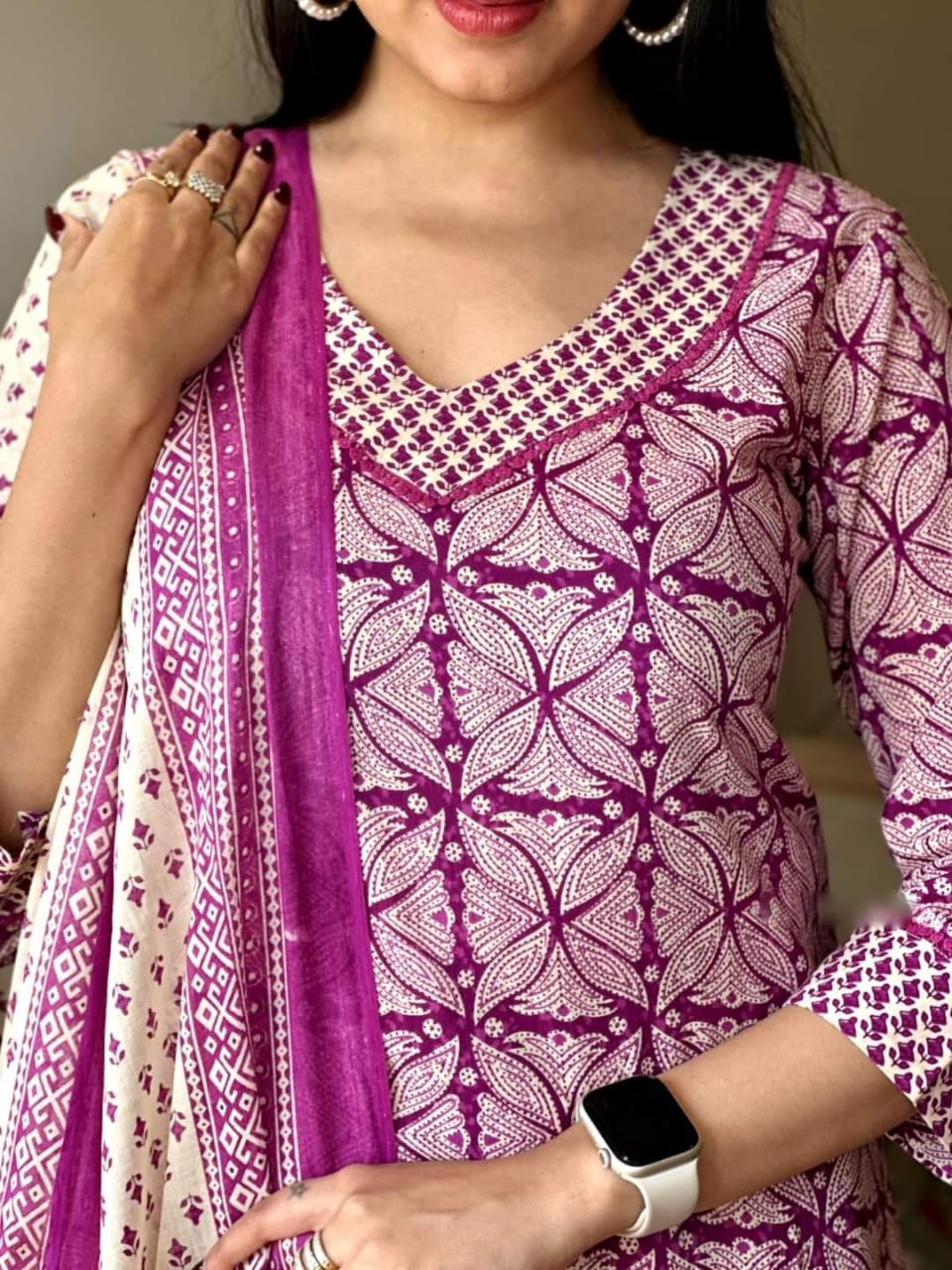 LIGHT PURPLE COTTON KURTA SET