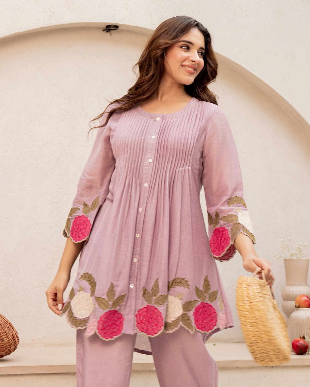 AISHA - INDO WESTERN FLORAL EMBROIDERED CO-ORD SET