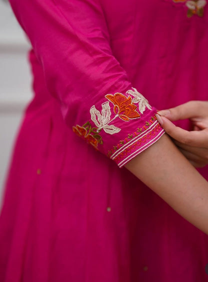 RANI PINK - V NECK - ANARKALI GOWN