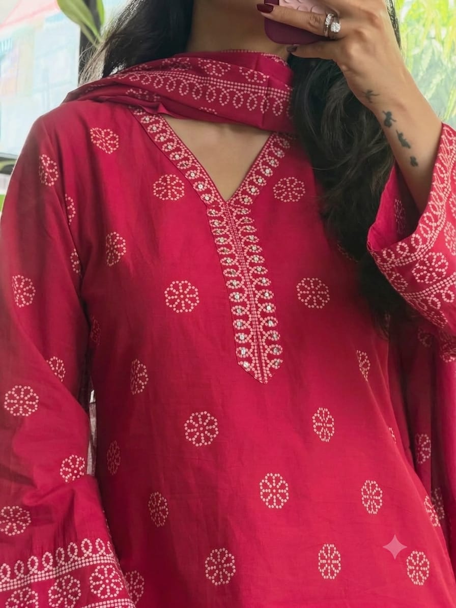 PURE COTTON ETHNIC SHORT KURTA SET