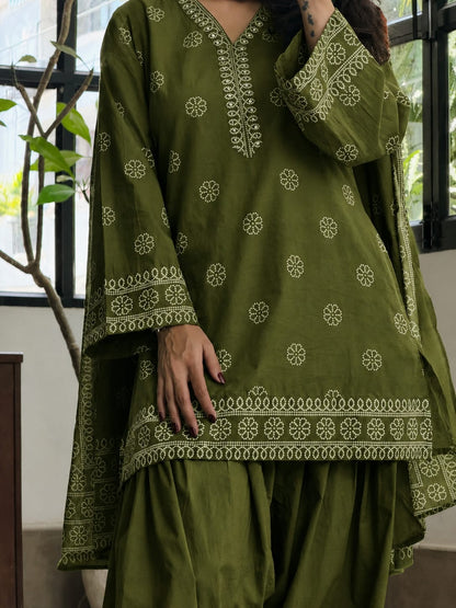 PURE COTTON ETHNIC SHORT KURTA SET