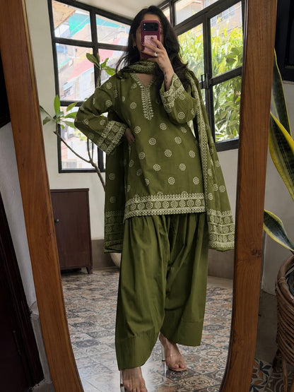 PURE COTTON ETHNIC SHORT KURTA SET