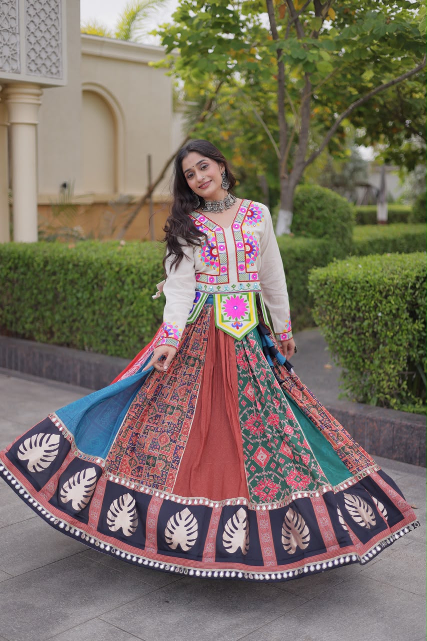 MULTI GAMTHI COTTON LEHENGA CHOLI