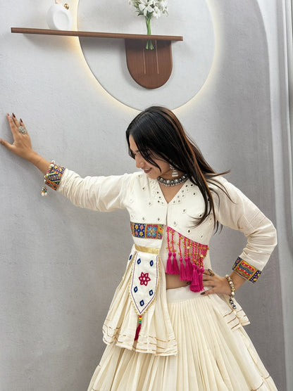 PURE COTTON NAVRATRI LEHENGA CHOLI WITH KOTI