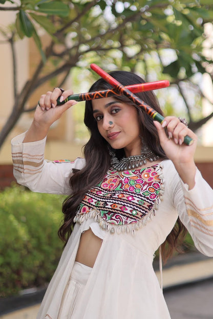 KORA COTTON LEHENGA CHOLI WITH SHRUG