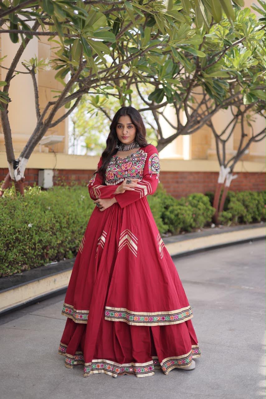 KORA COTTON LEHENGA CHOLI WITH SHRUG