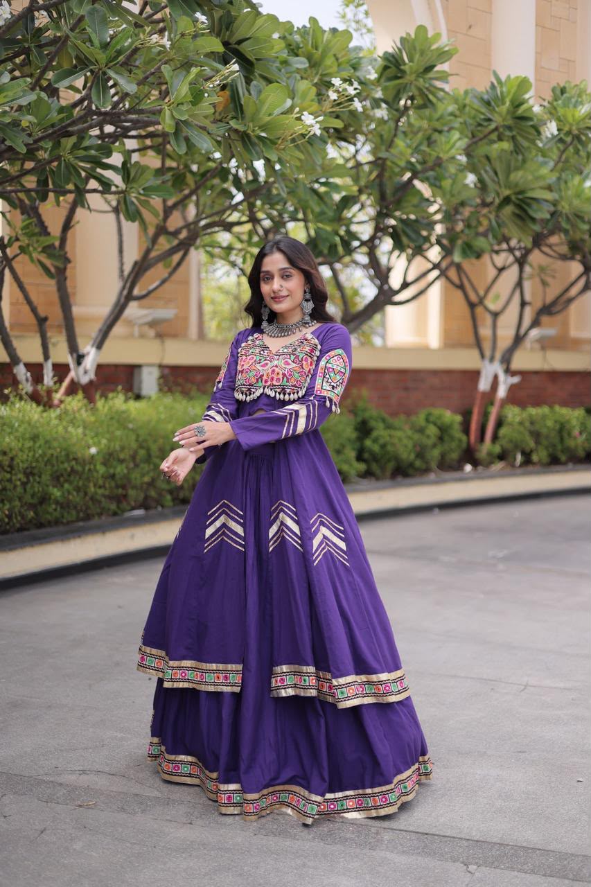 KORA COTTON LEHENGA CHOLI WITH SHRUG