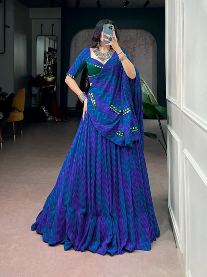 BLUE & RED NAVRATRI CHANIYA CHOLI SET
