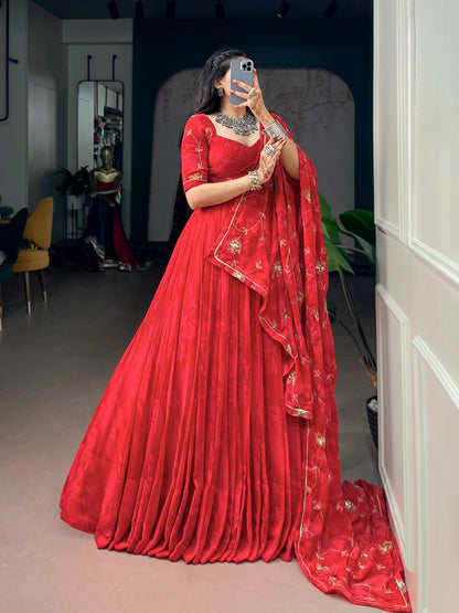 BLUE & RED NAVRATRI CHANIYA CHOLI SET