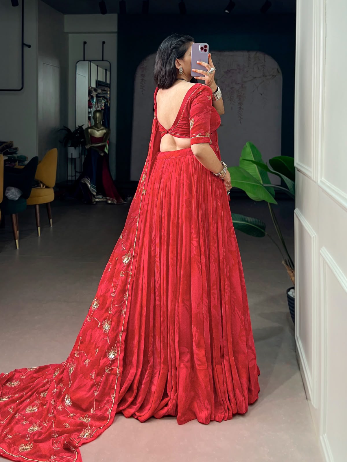 BLUE & RED NAVRATRI CHANIYA CHOLI SET