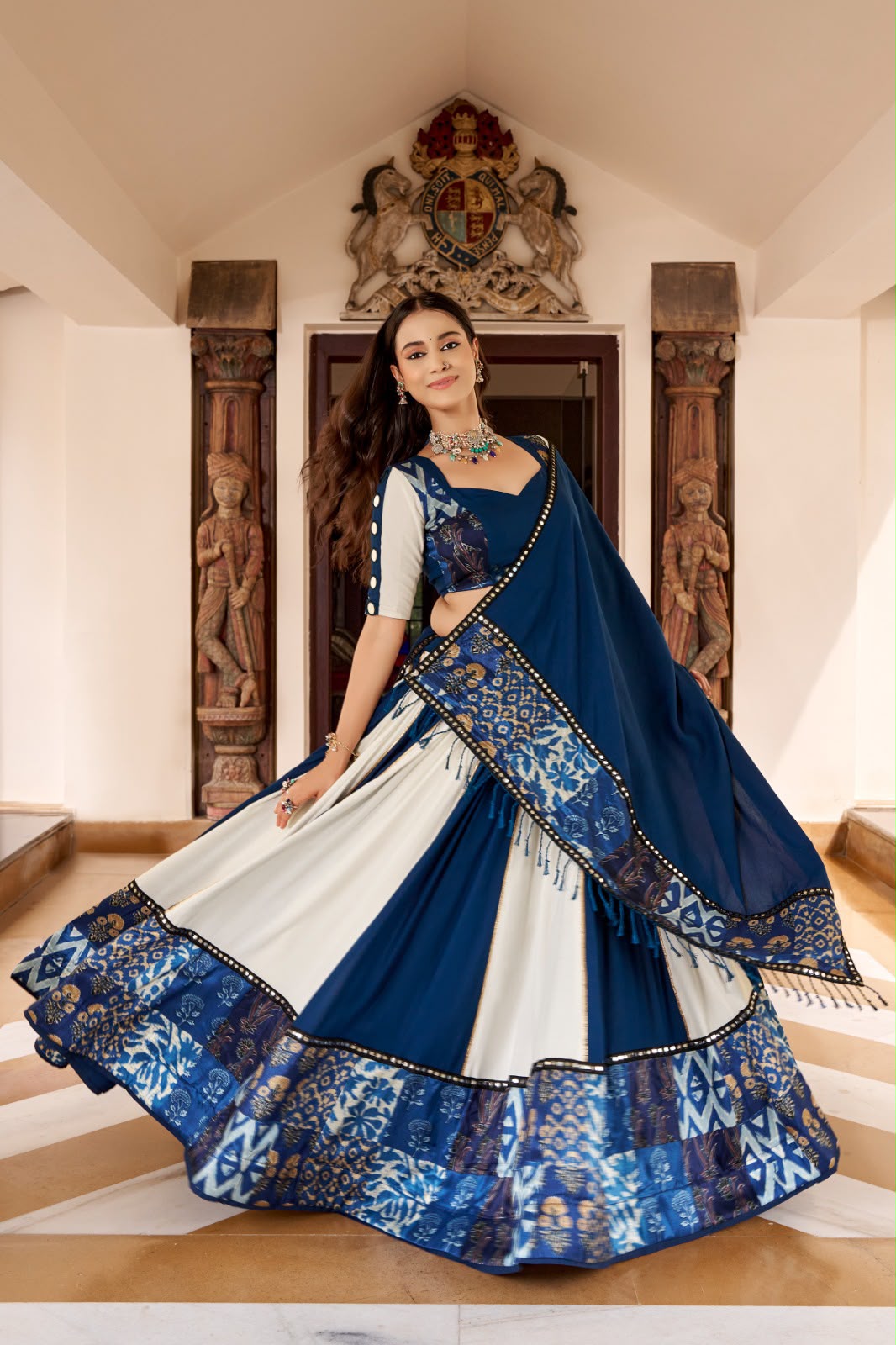 BLUE  RAYON NAVRATRI CHANIYA CHOLI