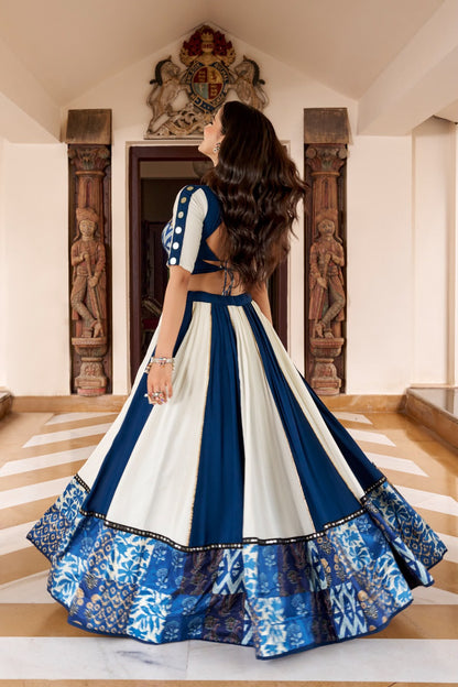 BLUE  RAYON NAVRATRI CHANIYA CHOLI