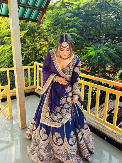 PURPLE GEORGETTE EMBROIDERED LEHENGA