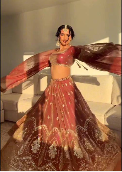 KRISHMA SUNEHRI SEQUIN LEHENGA