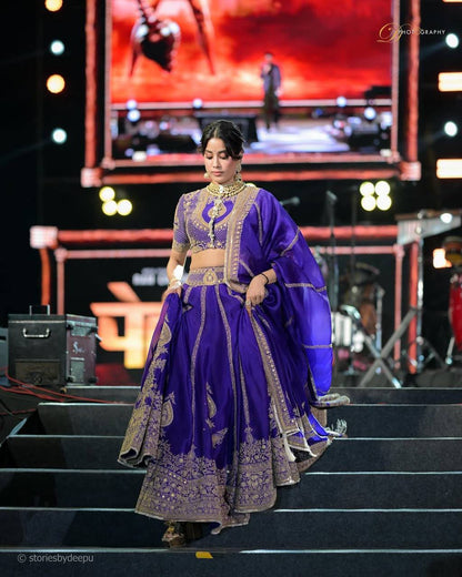 JANHVI KAPOOR - PURPLE & GOLD EMBROIDERED LEHENGA SET