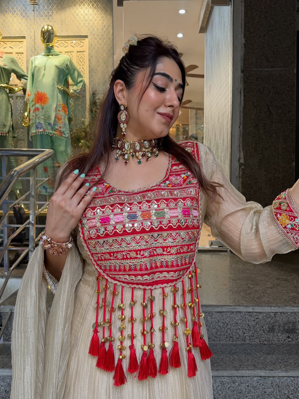 SALSA CRUSH A-LINE ANARKALI KURTA SET