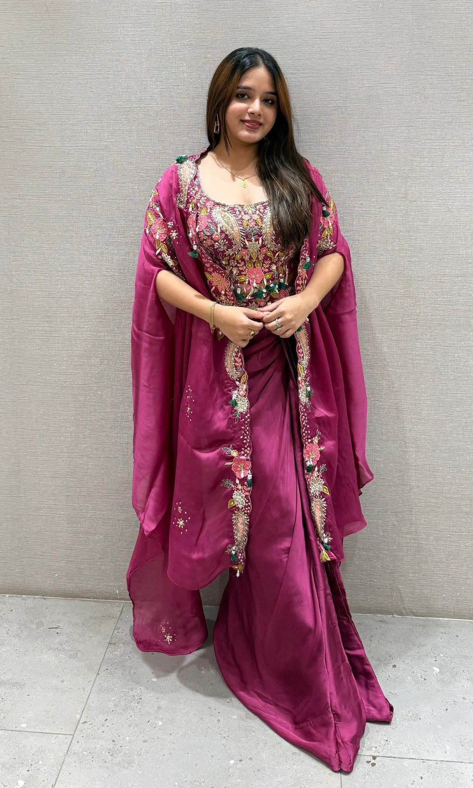 INDO-WESTERN DRAPPED DHOTI STYLE TOP & SHRUG