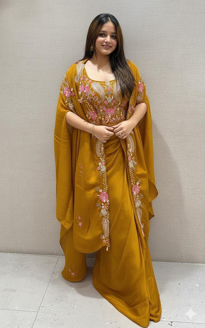INDO-WESTERN DRAPPED DHOTI STYLE TOP & SHRUG