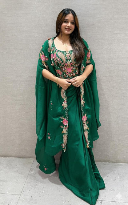 INDO-WESTERN DRAPPED DHOTI STYLE TOP & SHRUG