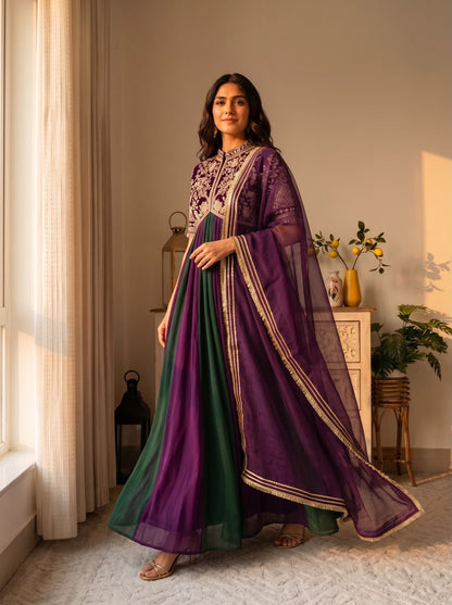 MRUNAL THAKUR - EMBROIDERED BEADS WORK ANARKALI GOWN