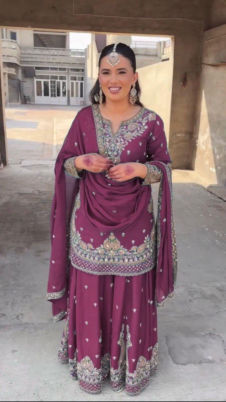 CHINON SILK KURTA SET WITH DUPATTA