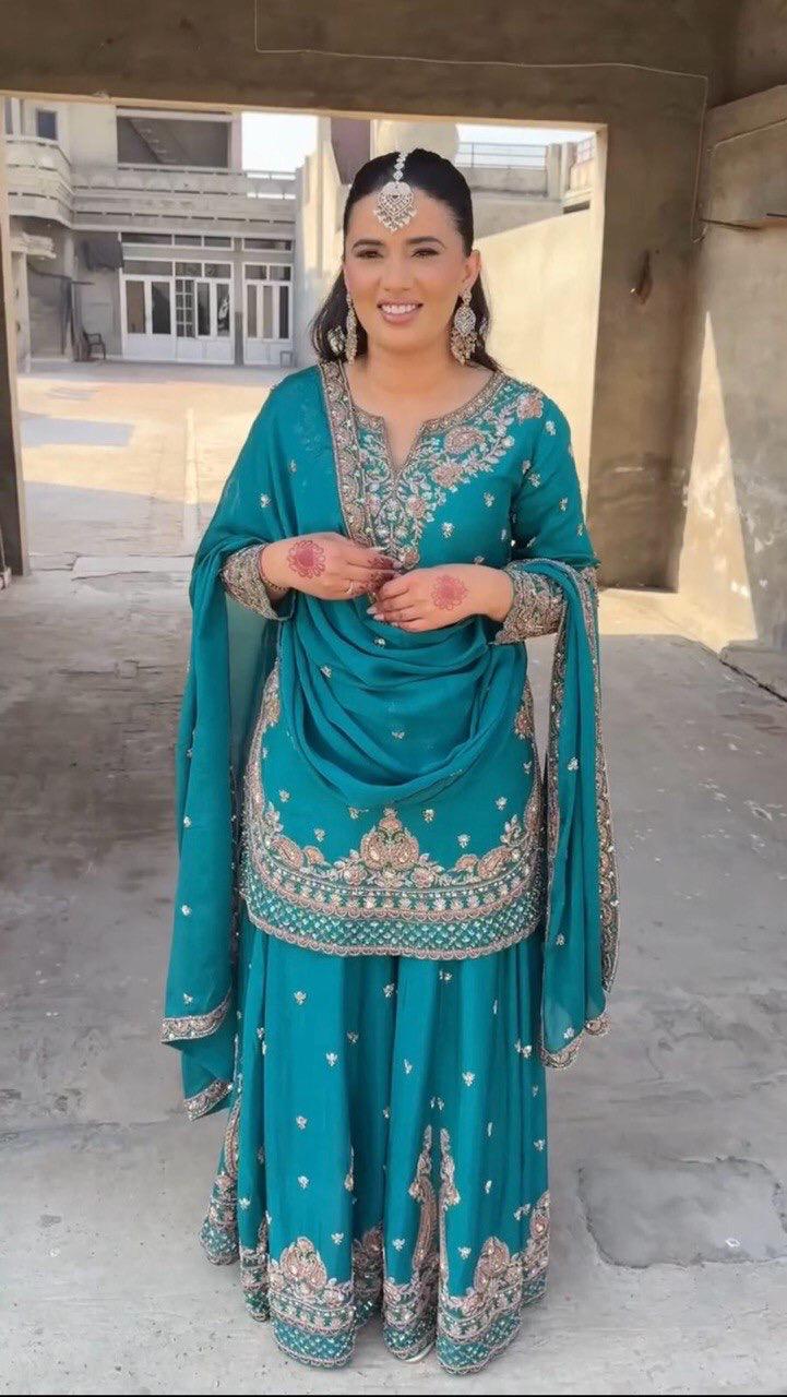 CHINON SILK KURTA SET WITH DUPATTA