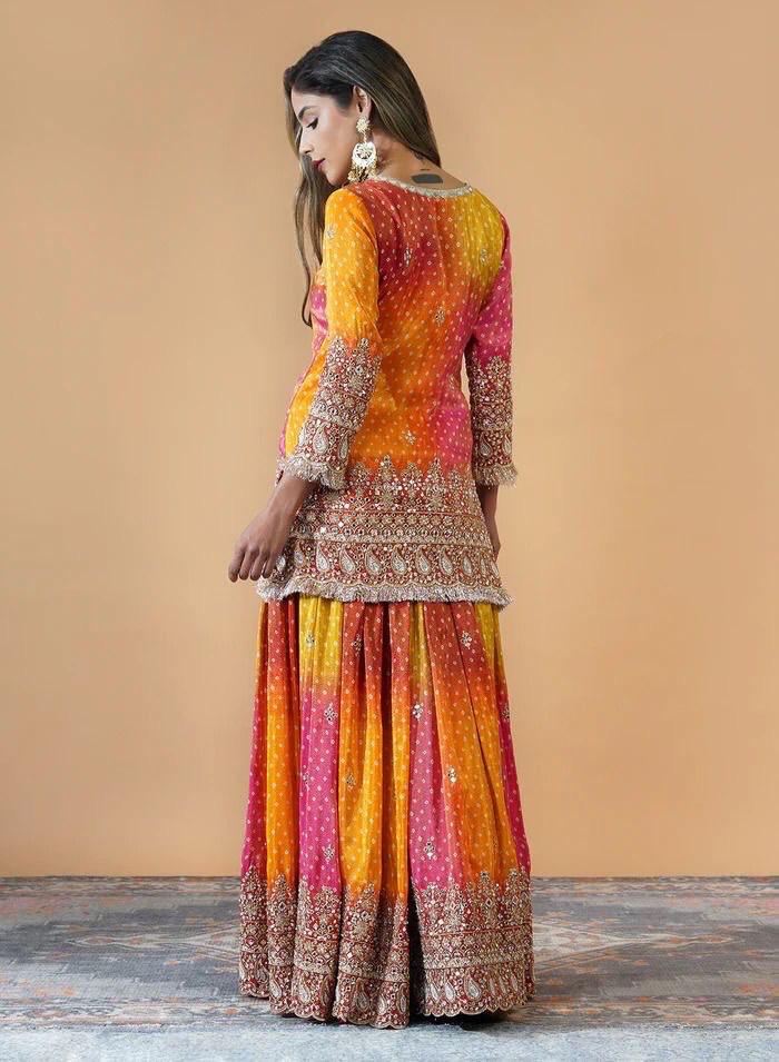 AAFREEN - CHINNON SILK SHARARA KURTA - SET OF 3