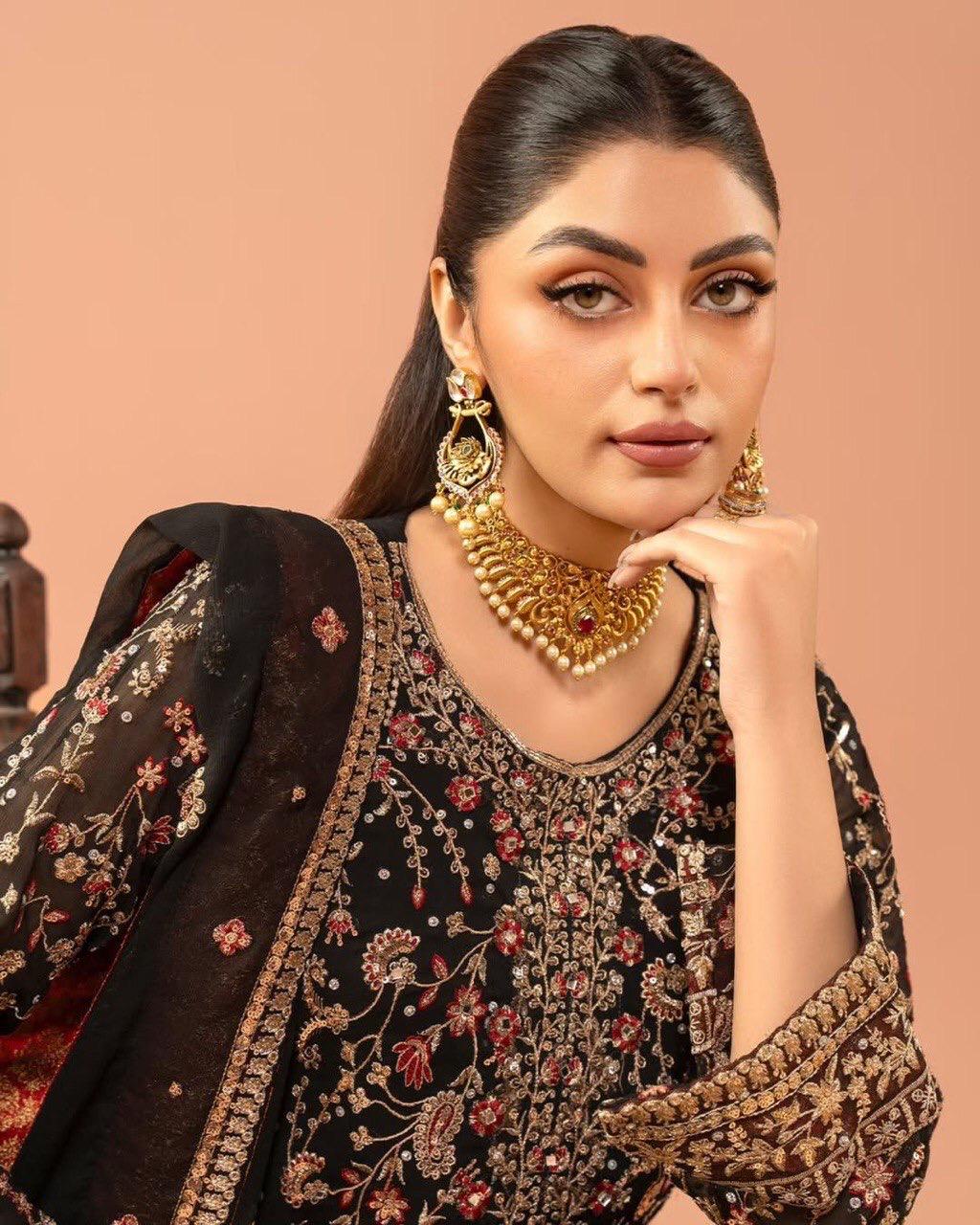 KURTA DUPATTA SET WITH SEQUENCE WORK - (SET OF 3)