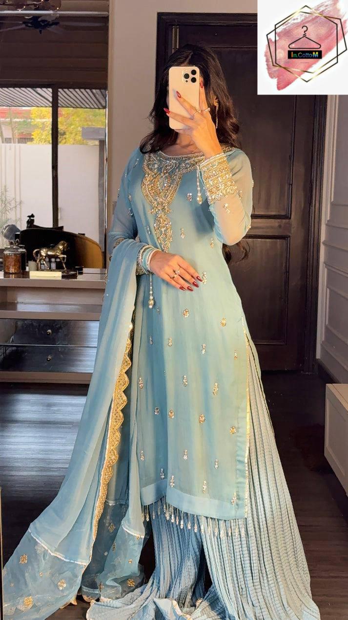 ANARKALI SET WITH SEQUENCE WORK