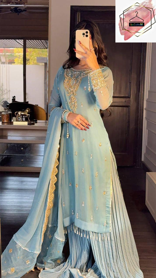 ANARKALI SET WITH SEQUENCE WORK
